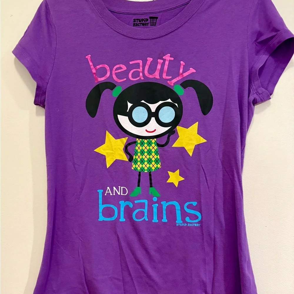 Purple Graphic Tee - Beauty and Brains - Picture 3 of 5